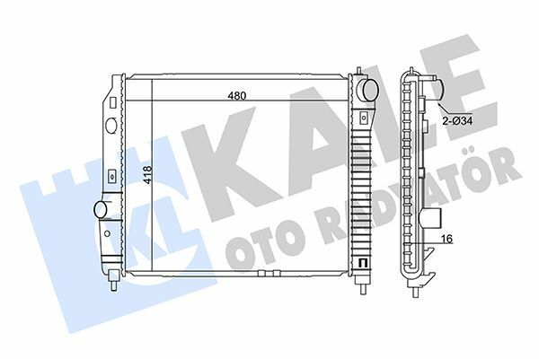 RADYATÖR CHEVROLET KALOS-AVEO AL/PL/BRZ 480x418x16