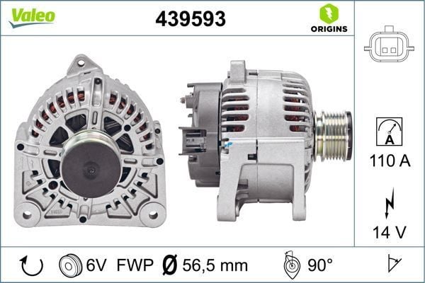 ALTERNATÖR 14V 110A RENAULT CLIO II 98 CLIO III 05 FLUENCE 10 KANGOO II 08 LAGUNA I-II-III MEGANE I-II- THALIA I-II LOGAN 06 1.5dCi 1.6