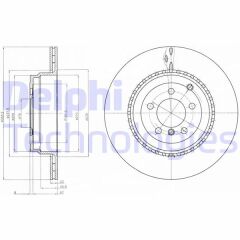 FREN DİSKİ TEKLİ PAKET - BOYALI. DELİKLİ ARKA LAND ROVER RANGE ROVER 03/2010 07/2012