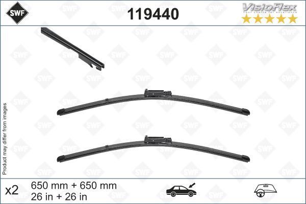 SWF VisioFlex Flat Blade X2 650 650 mm SEAT ALTEA