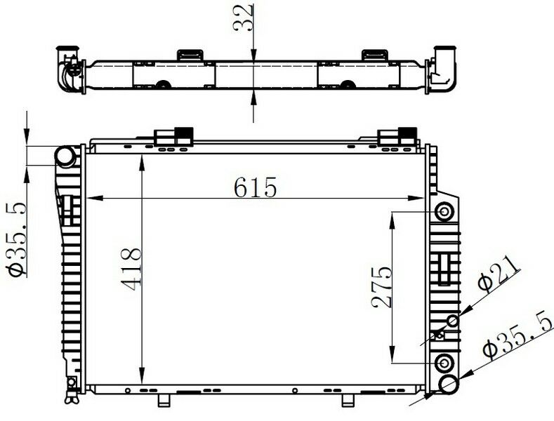 RADYATOR BRAZİNG AT 615X418X32 C-CLASS W202 C180/C200 93-