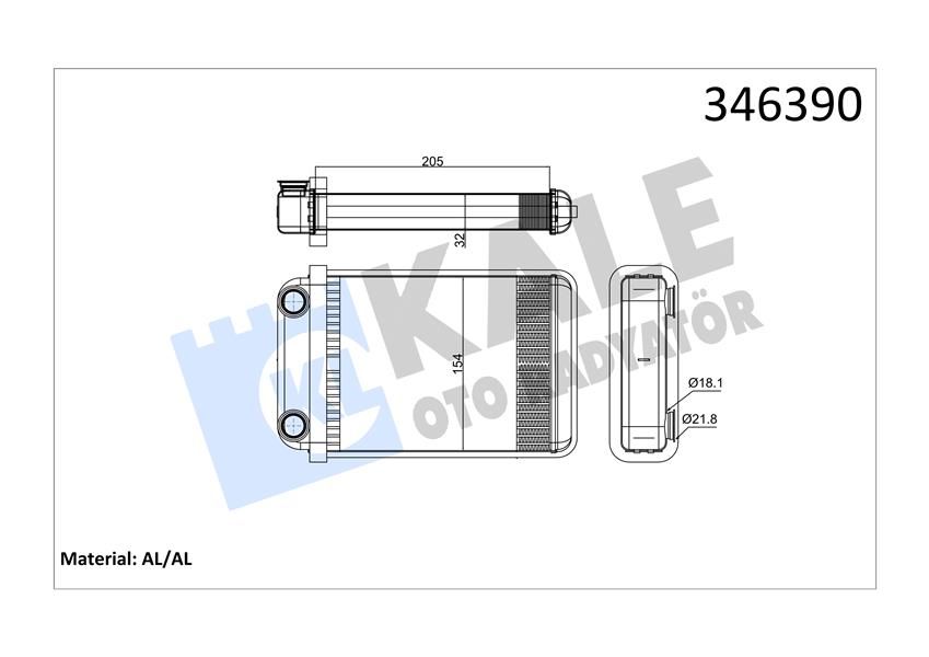 KALORİFER RADYATÖRÜ OPEL ASTRA J ASTRA J GTC 10 ASTRA K-ZAFIRA TOURER C 15