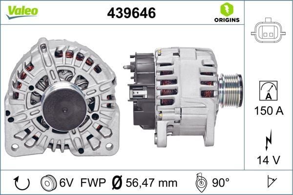 ALTERNATOR 14V 150A RENAULT CLIO III 05 10 CLIO IV 12 FLUENCE 10 KANGOO II 08 LAGUNA III 07 15 MEGANE II 02 08 MEGANE III 09 15 MEGANE IV 16 DUSTER II 17 1.5dCi