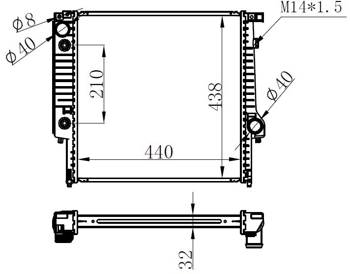 RADYATOR BRAZİNG AT 440X438X32 3.20İ E30 82-/87-