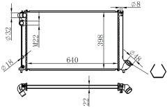 RADYATÖR BRAZİNG 406 95-04 1.8-2.0 16V AC OTOM 640x398x22