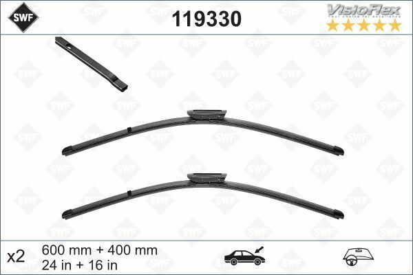 SİLECEK 60 40 cm X2 FLATBLADE-MUZ TİPİ CLIO III-CLIO IV-FLUENCE 574363