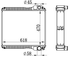RADYATOR BRAZİNG A/M 470X618X106 3CX ALT ALTA