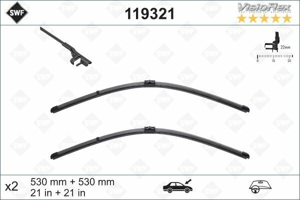 x SİLECEK SÜPÜRGESİ ÖN PASSAT SKODA SUPERB 530 x 530 mm