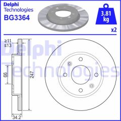 ÖN FREN AYNASI XSARA 1.5D 97-00 1.4İ 97-05 ABS SİZ P206 1.4HDİ 98 P306 1.4-1.6 94-01 247x13x4DL HAVALI