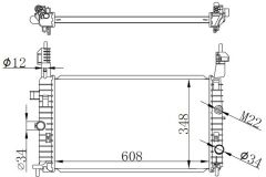 RADYATOR BRAZİNG MT 608X348X26 MERİVA 1.7 CDTİ 03 63087A