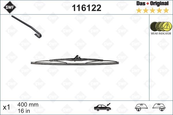 SWF X1 400 mm BMW 3-SERIES 06/75 03/79 ; FIAT PANDA 1 07/80 12/92 ; FORD FIESTA 2 09/83 02/89