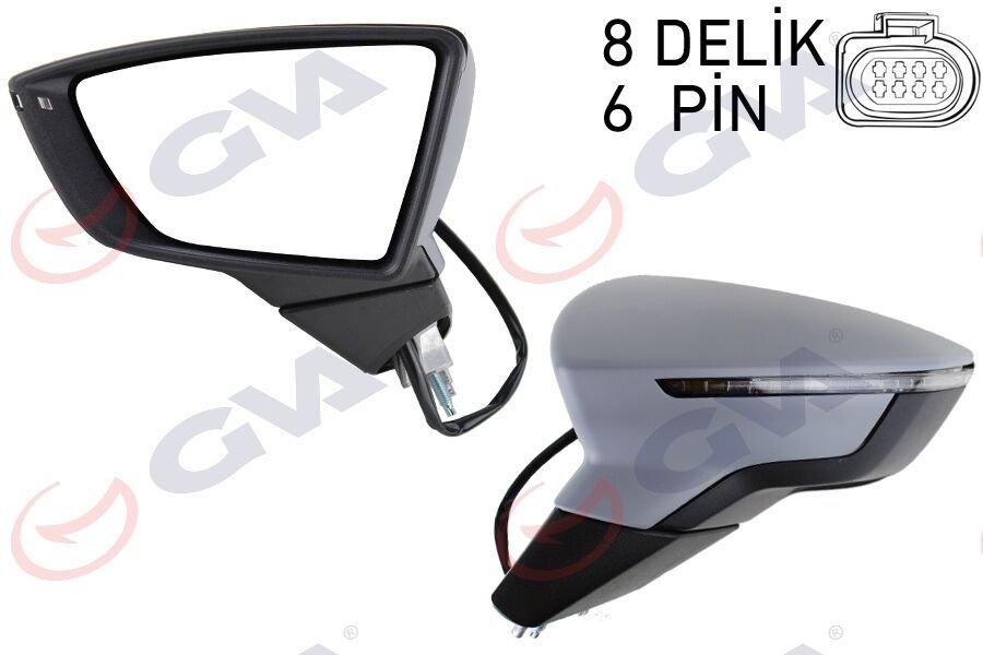 DIŞ DİKİZ AYNASI SOL IBIZA 17 ELEKTRİKLİ ISITMALI SENSÖRLÜ SİNYALLİ ASTARLI KONVEKS VM-369EHP-BSL