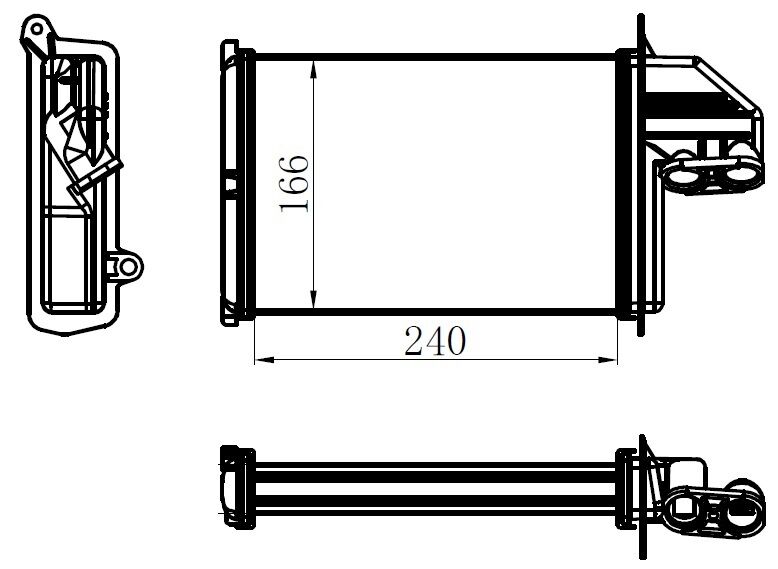 KALORİFER RADYATÖRÜ BRAZİNG BMW 3 E36 316i-318i-is-320i-323i-325i-328i-318tds-325td 90-98 230X169X26