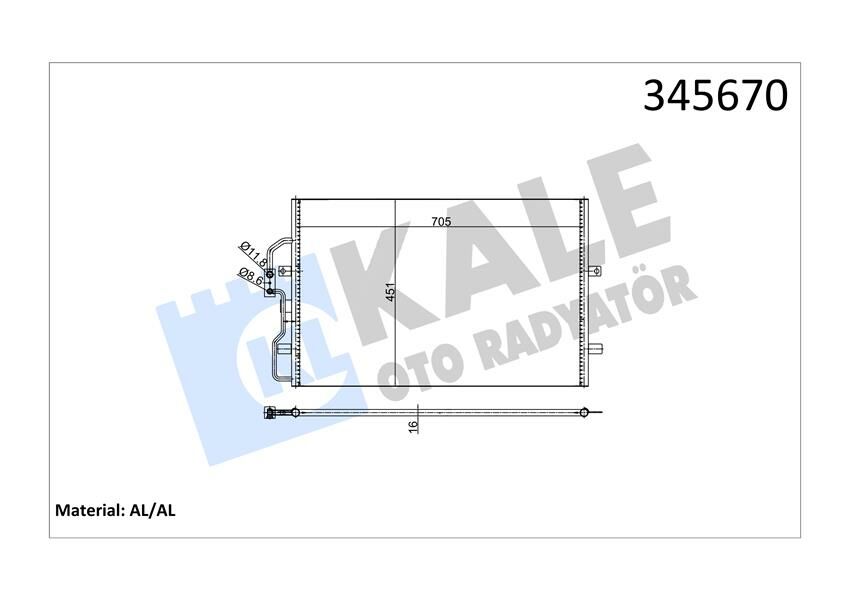 KLİMA KONDENSERİ SCUDO-JUMPY-EXPERT 96 725x451x16 AL/AL