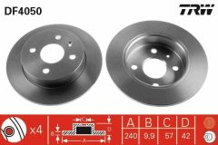 ARKA FREN AYNASI ASTRA G 98 - ASTRA H 04 MERIVA A 03 240x10x4DL DOLU 9117771-90498304-24432189
