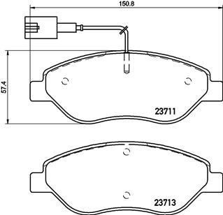 ÖN FREN BALATASI FİŞLİ FIAT BRAVO II 08 14 EGEA HB 15 ALFA ROMEO MITO 08 15 LANCIA DELTA III 08 14 1.3D MTJ 1.4TB 1.6D MTJ 1.9D MTJ 2.0D MTJ BÜYÜK TİP
