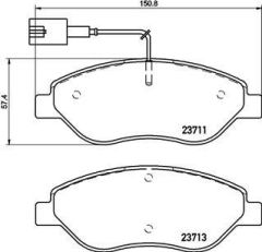 ÖN FREN BALATASI FİŞLİ FIAT BRAVO II 08 14 EGEA HB 15 ALFA ROMEO MITO 08 15 LANCIA DELTA III 08 14 1.3D MTJ 1.4TB 1.6D MTJ 1.9D MTJ 2.0D MTJ BÜYÜK TİP