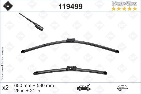 SWF VİSİOFLEX FLAT BLADE X2 650 530 MM CAYENNE III 17 VW TOUAREG 18 SWF MUZ TİPİ SİLECEK BİNEK
