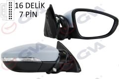 DIŞ DİKİZ AYNASI SAĞ PASSAT 11 ELEKTRİKLİ ISITMALI Ç.AYDINLATMALI ASTARLI KONVEKS 7 FİŞ VM-6194NEHPR