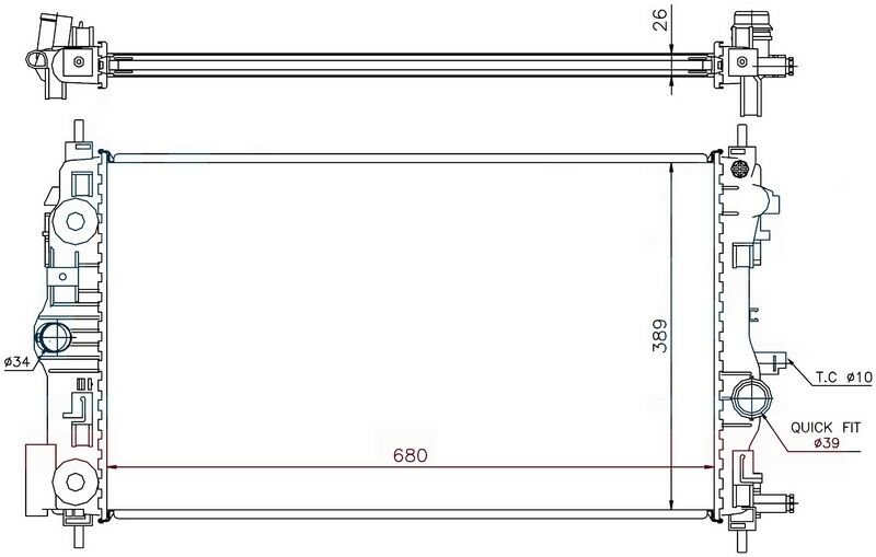 RADYATOR BRAZİNG AT 680X378X26 INSİGNİA 1.4İ 2008 / ZAFİRA 1.4İ 2011 630745