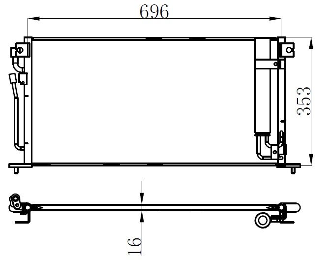 x KLİMA KONDENSERİ MITSUBISHI LANCER 03 718x350x16