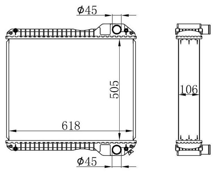 RADYATOR BRAZİNG MT 505X618X106 3CX/4CX/SÜPER3X/ 2006 ALTALTA ÇERCEVELİ