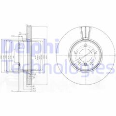 FREN DİSKİ TEKLİ PAKET - BOYALI. DELİKLİ ÖN LAND ROVER RANGE ROVER 02/2002 07/2012