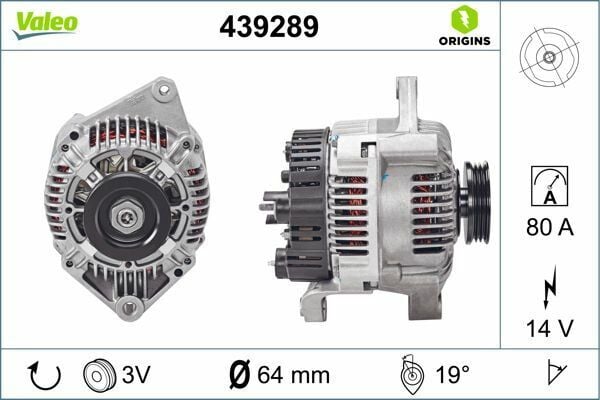 ALTERNATOR 12V 80A RENAULT CLIO I 91 MEGANE I 96 1.4 1.6 K7M E7J MOT.
