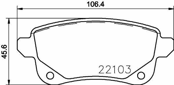ARKA DİSK FREN BALATASI RENAULT GRAND SCENIC III 09 16 SCENIC III 09 16 SCENIC IV 16 TALISMAN 15 MEGANE IV 15 106.5x45.5x16