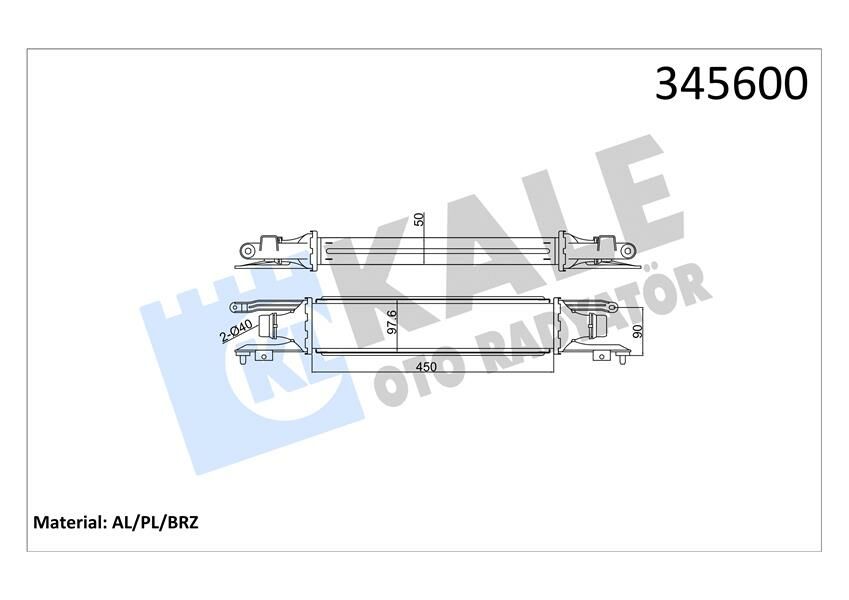 TURBO RADYATÖRÜ INTERCOOLER CORSA D AL/PL/BRZ 450x97x52