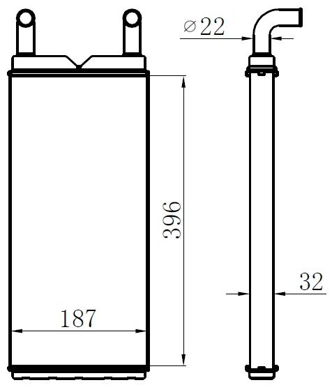 KALORİFER BRAZİNG HEATER A/M 380X175X32 0345 OTOBÜS