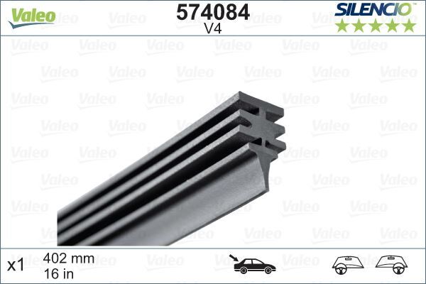 SİLECEK LASTİĞİ Valeo Silencio X1 402 mm ARKA V4 MAREA W.END; TIPO