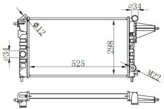RADYATOR BRAZİNG MT 525X298X22 VECTRA A 1.6İ 88