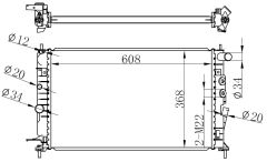 RADYATOR BRAZİNG MT 608X368X26 OPEL VECTRA B 2.5 63013A