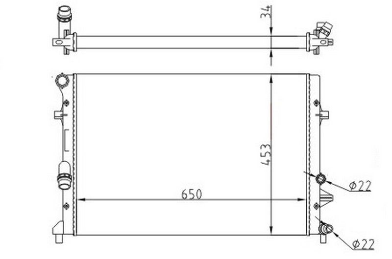 RADYATOR MECHANİCAL 650 453 34 CADDY III 04 / GOLF VI 08 / JETTA IV 10 /OCTAİVA 04 /A3 03 1.2TFSI