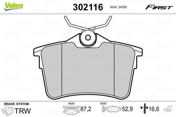 ARKA FREN BALATASI P307 00 09 P308 07 14 PARTNER 08 PARTNER TEPEE 08 BERLINGO 08 C4 04 16 XSARA PICASSO 99 11 DS4 15 18