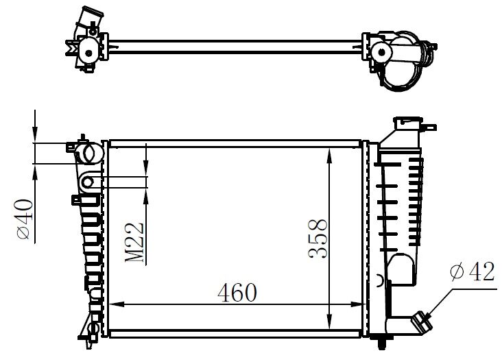 RADYATÖR BRAZİNG 306 94-02 XSARA 97-00 ZX 91-97 1.1-1.4 MEK KLİMASIZ 460x358x26