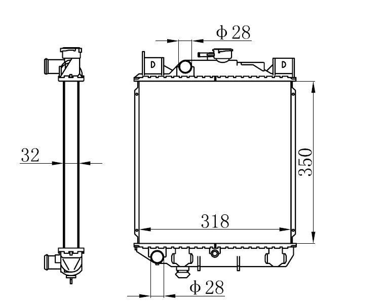 RADYATOR BRAZİNG MT 350X328X32 SWİFT 1.6İ 91- 64183