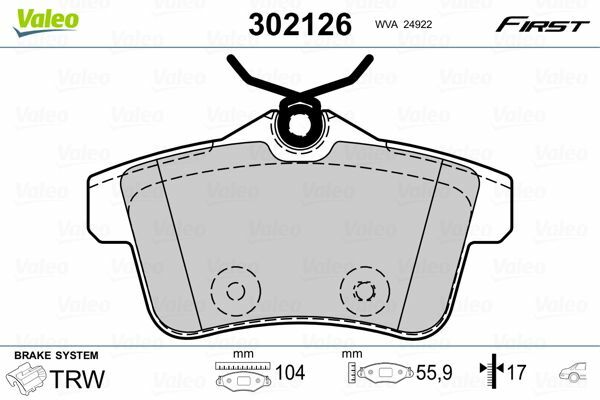 ARKA BALATA P308 1.6GTI 010 P3008 1.6VTI-1.6THP-1.6HDI-2.0HDI 09 P5008 1.6 16V-1.6HDI-2.0HDI 09 FTE KIRMIZI KUTU