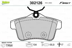ARKA BALATA P308 1.6GTI 010 P3008 1.6VTI-1.6THP-1.6HDI-2.0HDI 09 P5008 1.6 16V-1.6HDI-2.0HDI 09 FTE KIRMIZI KUTU