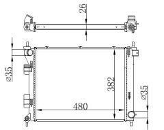 RADYATOR BRAZİNG MT 480X382X26 İ20 1.1CRDI/1.4CRDI 09 / 14 67616
