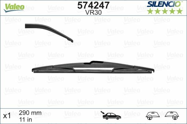 SILECEK SUPURGESI ARKA 290mm MERCEDES W246 S204 . OPEL ASTRA G . PEUGEOT 407 508 5008 308 2008