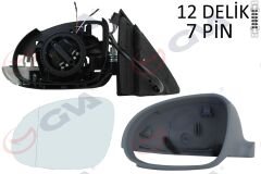 DIŞ DİKİZ AYNASI SOL PASSAT 03 ELEKTRİKLİ ISITMALI SİNYALLİ ASFERİK ASTARLI ASFERİK 6 FİŞ VM-199EHPAL