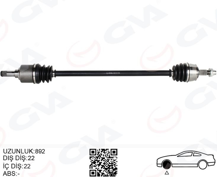 KOMPLE AKS SAG ON FIAT GRANDE PUNTO 199 1.2 MPI M-T 05-12
