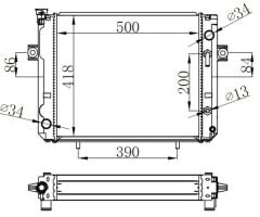 RADYATOR BRAZİNG AT 500X418X48 FORKLİFT