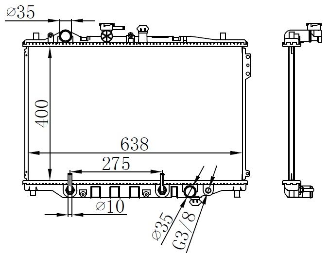 RADYATOR BRAZİNG AT 400X648X16 626 - 1.8İ/2.0İ/2.2İ 87- 62444