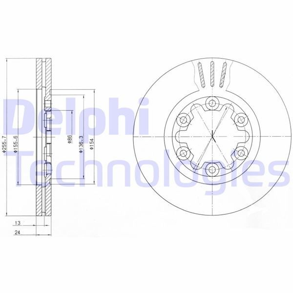 ÖN FREN AYNASI RANGER 4x2-MAZDA B-SERIE 99 255.7x24x6DLxHAVALI