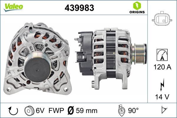 ALTERNATÖR 14V 120A RENAULT CAPTUR I 13 CLIO IV 12 KANGOO 12 MEGANE IV 15 KADJAR 15 DACIA DUSTER 10 DOKKER 12 SANDERO II 13 LOGAN II 12 1.5dCi K9K