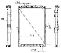 RADYATOR TRUCK BRAZİNG MT 1067X748X48 XF105 05