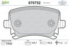 ARKA BALATA PASSAT-CC-CADDY-GOLF5-GOLF6-JETTA-A3-A6-LEON-OCTAVIA-SUPERB 04 GDB1622 FTE KIRMIZI KUTU
